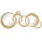 Gold Wood Circles Geometric Wall Mirror 56" x 1" x 23"